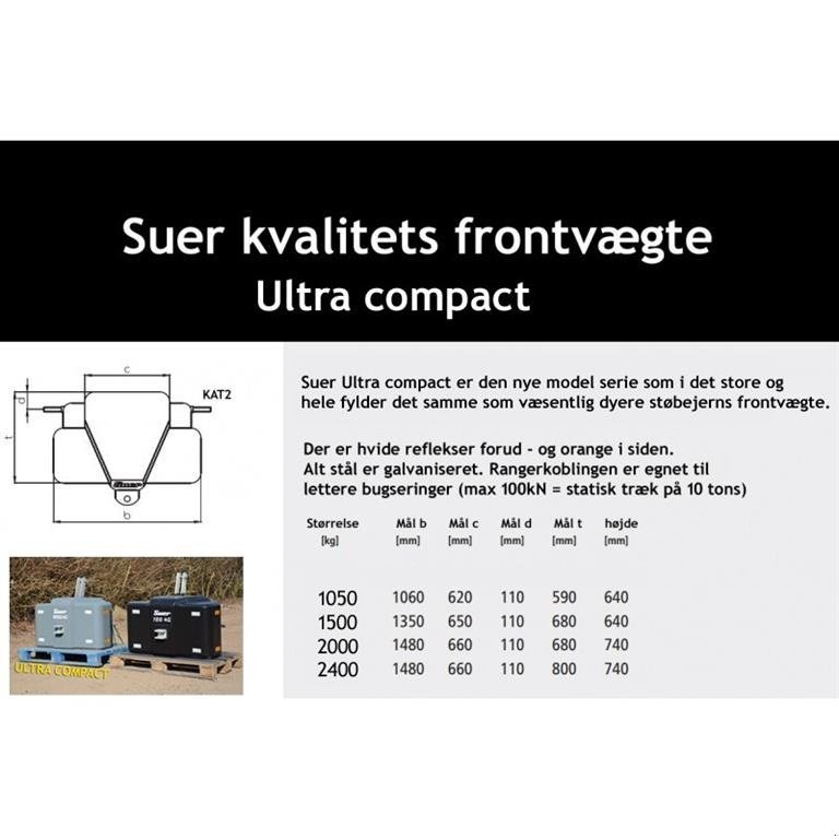 Frontgewicht типа Suer 2400 kg ultra kompakt - www.suer.dk  GRATIS LEVERING, Gebrauchtmaschine в Tønder (Фотография 2)